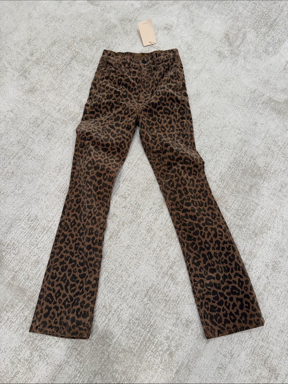 MOTHER Leopard Print Boot Cut Pants - Brown & Black